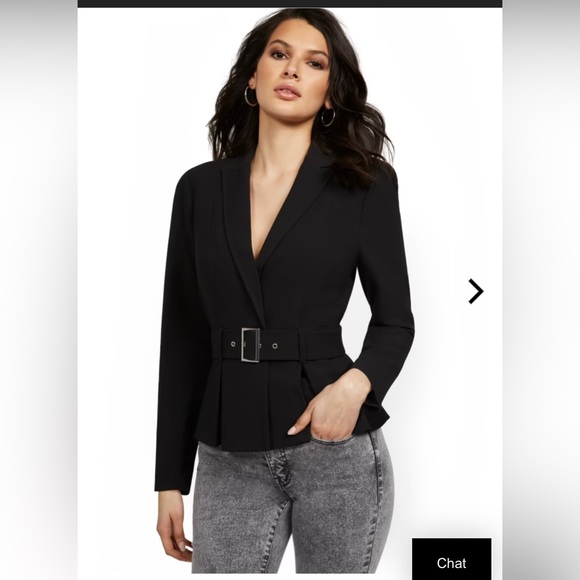 Black NYC and CO peplum blazer - Picture 1 of 8